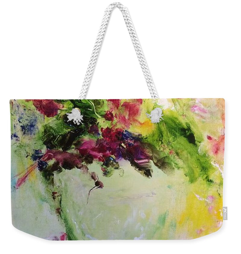 Trance Weekender Tote Bag featuring the painting The Subtlety of Presence of Spirit by Lizzy Forrester
