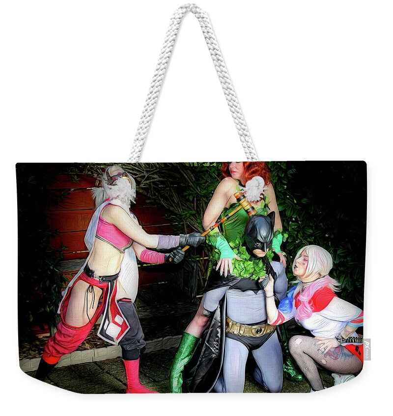 Super Weekender Tote Bag featuring the photograph The Surrender Of Batman by Jon Volden