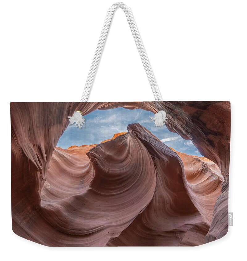 Antelope Canyon Weekender Tote Bag featuring the photograph The Swirl, Antelope Canyon by Arthur Oleary