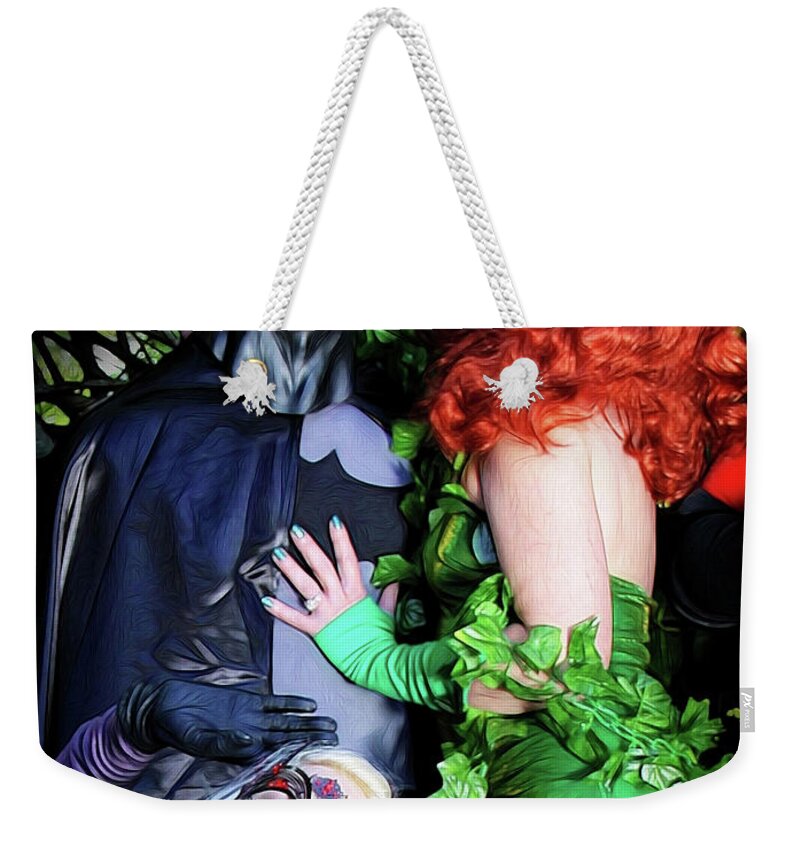 Super Weekender Tote Bag featuring the photograph The Temptation OF Batman by Jon Volden