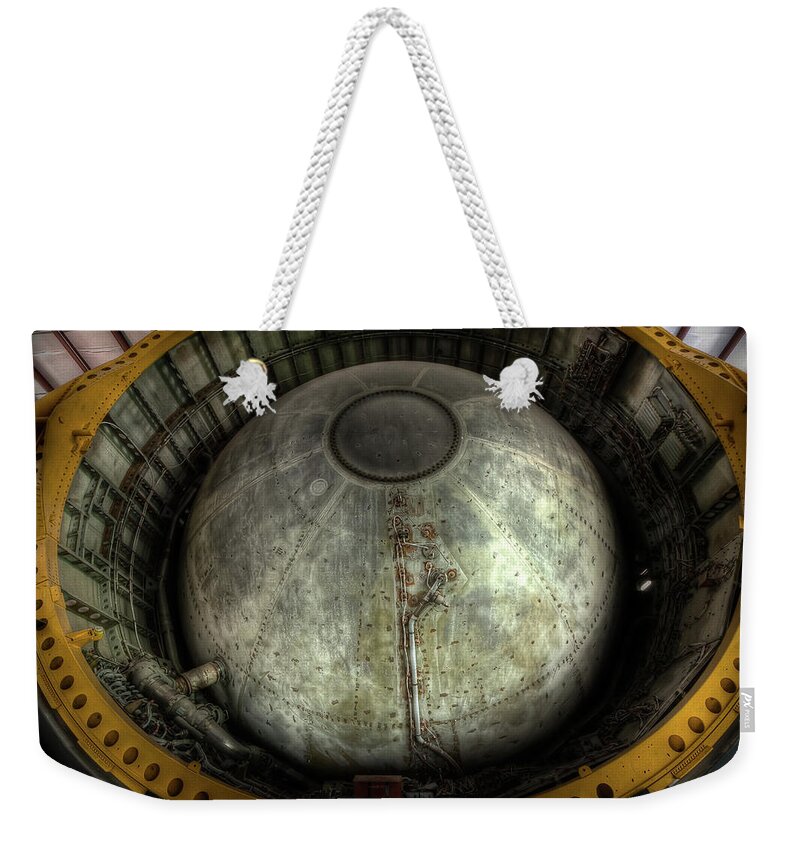 3rd Stage Weekender Tote Bag featuring the photograph Third Stage Tank, Saturn V by Dave Wilson