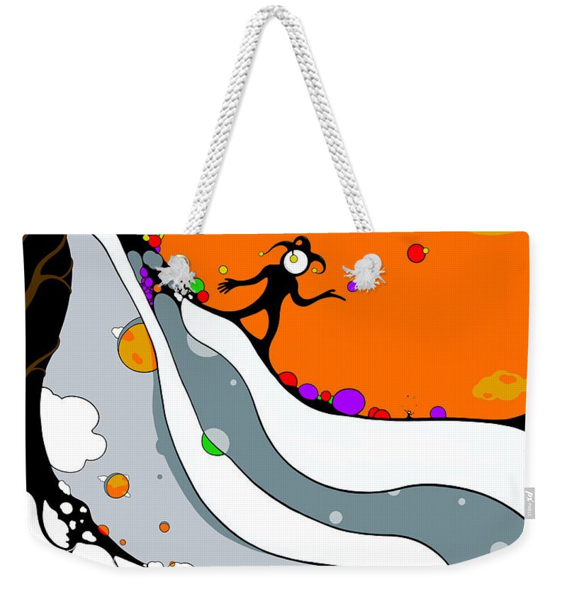 Avatar Weekender Tote Bag featuring the drawing Thoughtful Jesters by Craig Tilley