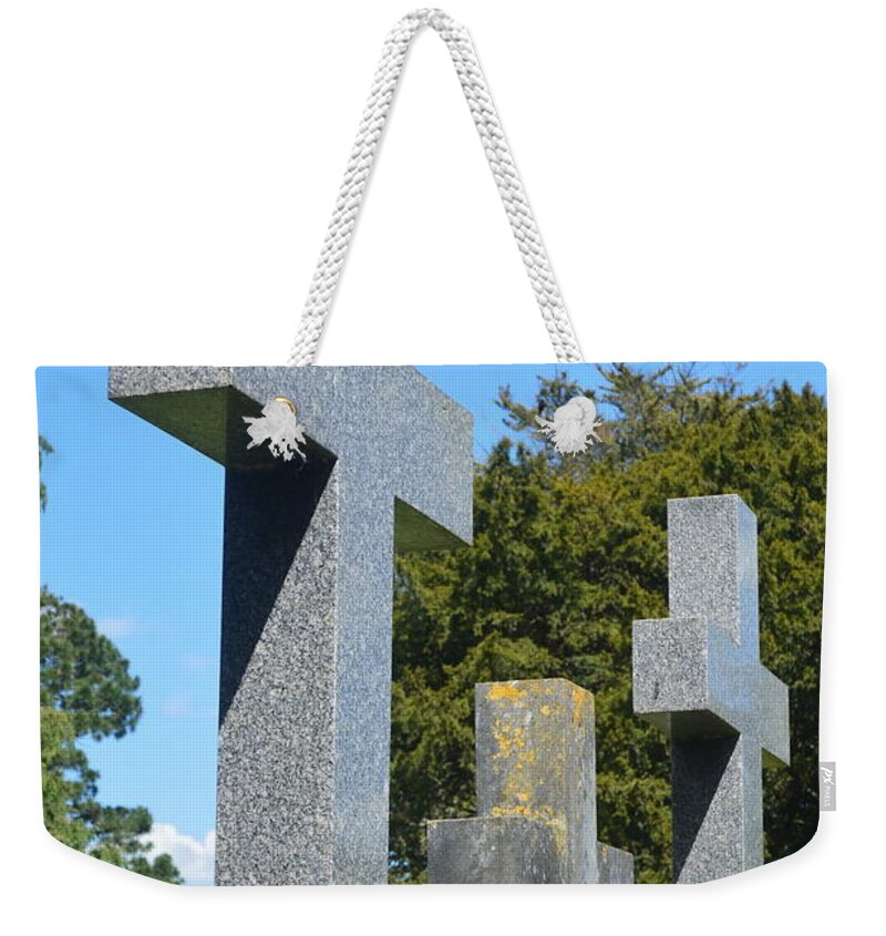 Three Crosses Weekender Tote Bag featuring the photograph Three Crosses by Andy Thompson