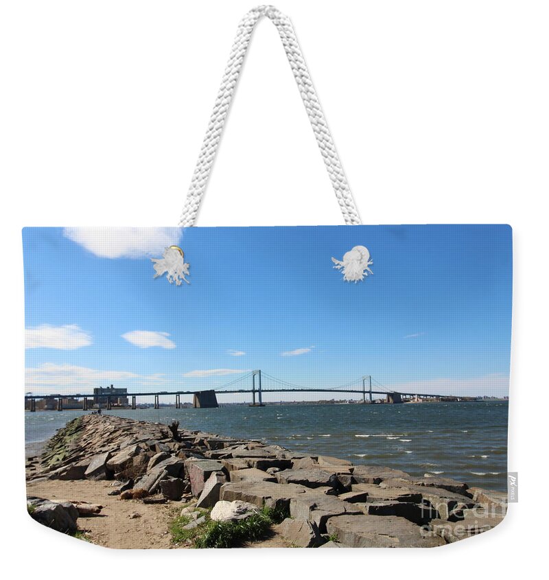 Throgs Neck Weekender Tote Bag featuring the photograph Throgs Neck by Barbra Telfer