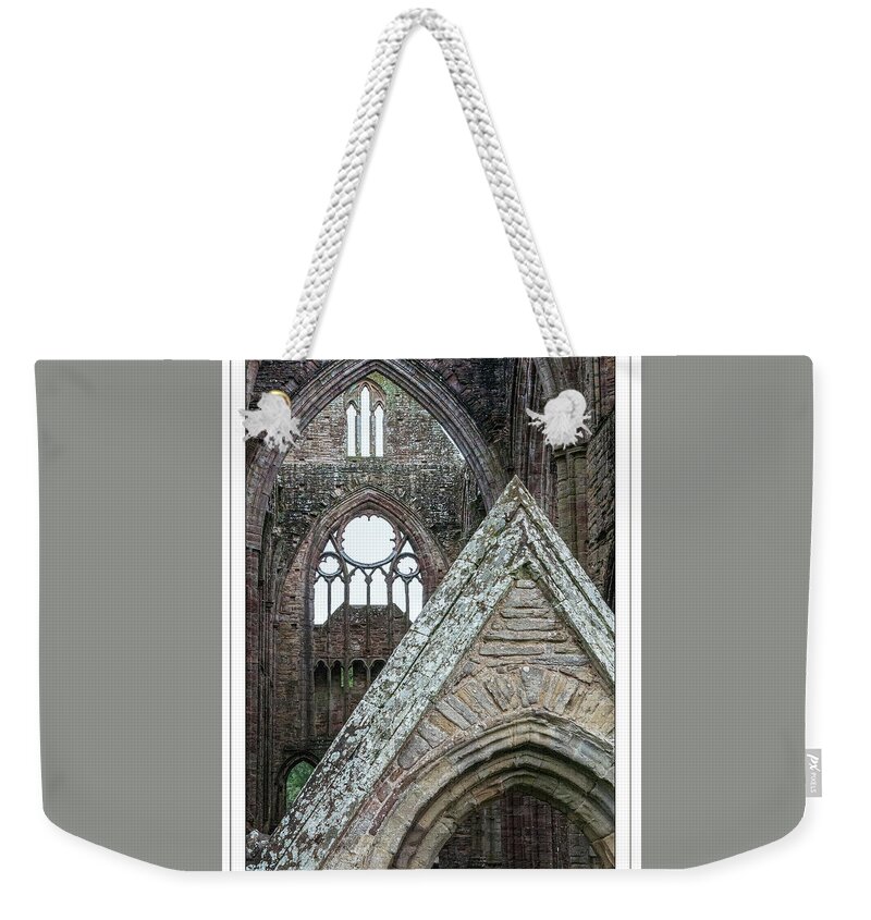 Arches Weekender Tote Bag featuring the photograph Through the Arches in Tintern Abbey by Peggy Dietz