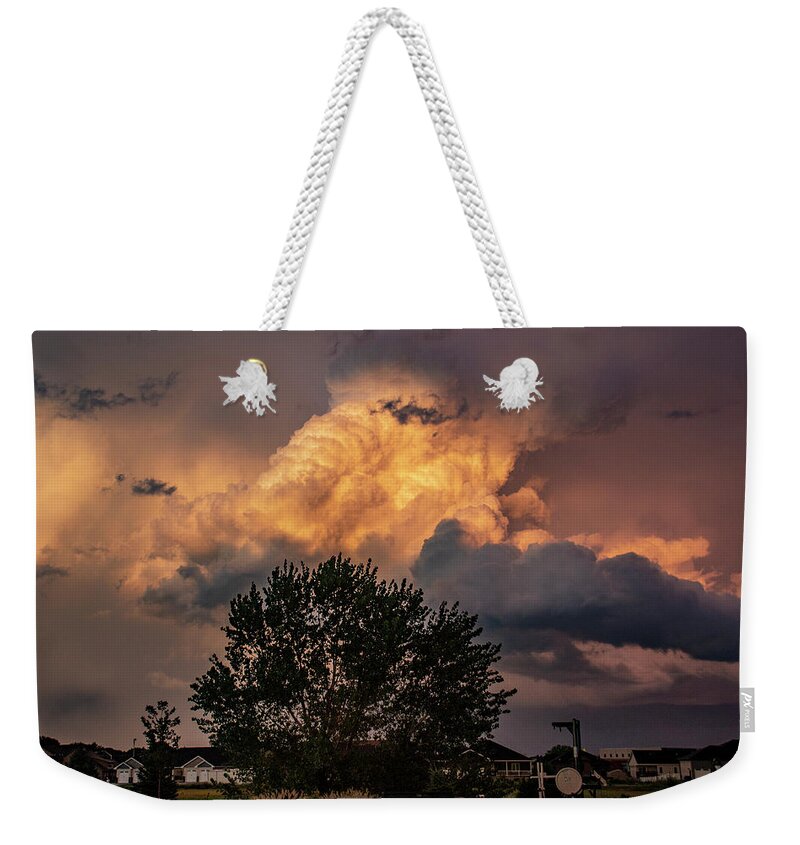 Nebraskasc Weekender Tote Bag featuring the photograph Thunderstorm and Thunderheads 051 by Dale Kaminski