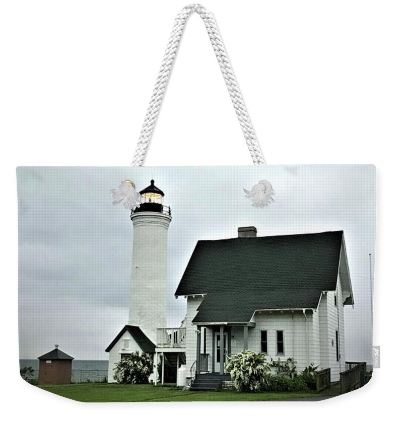 Lighthouse Weekender Tote Bag featuring the photograph Tibbetts Point by Michael Lang
