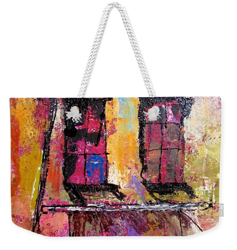 Old Building Weekender Tote Bag featuring the painting Time 1 by Barbara O'Toole