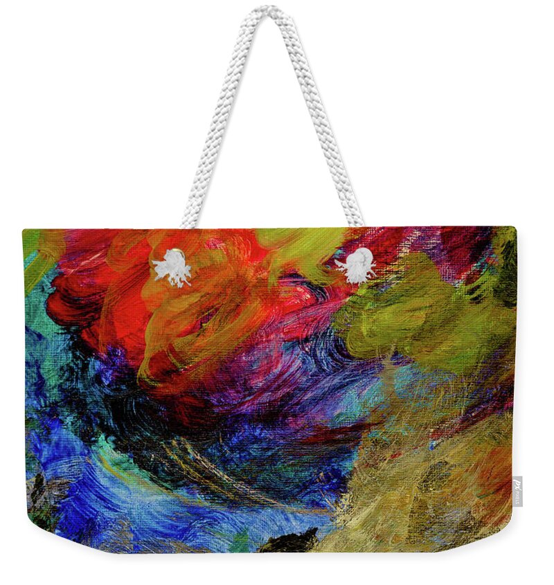 Red Weekender Tote Bag featuring the painting Time Changes by Joan Reese