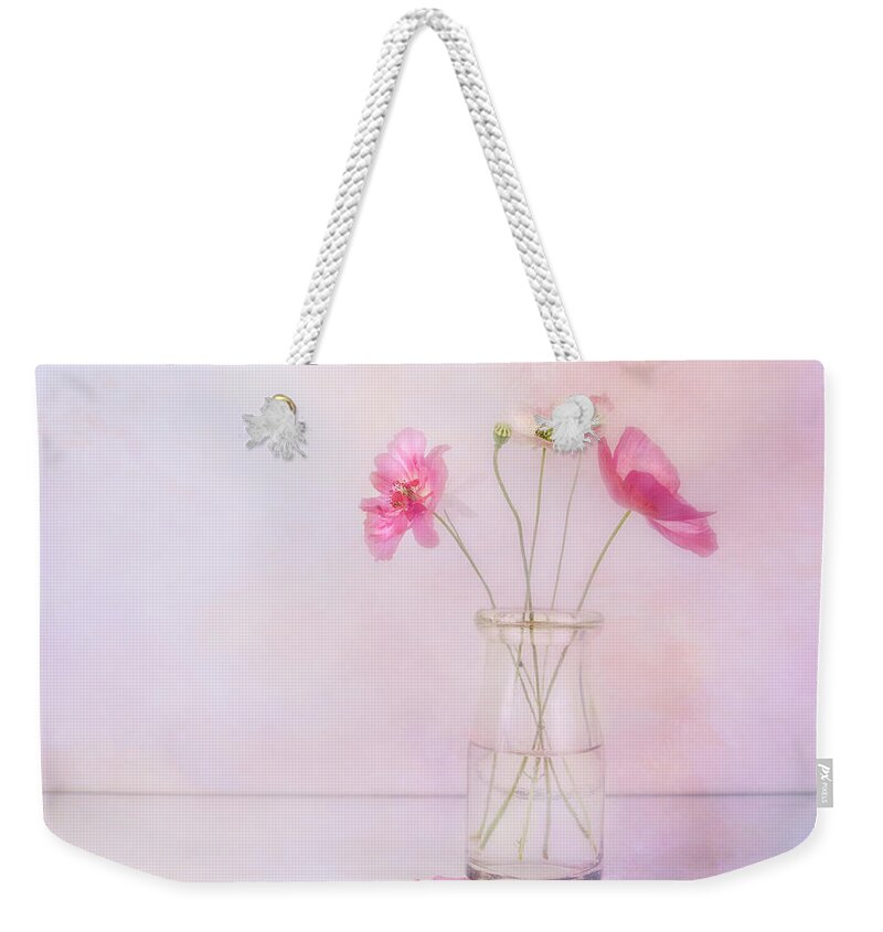 Poppy Weekender Tote Bag featuring the photograph Tiny Poppies by Theresa Tahara