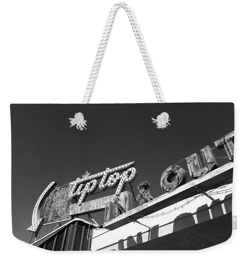 Drive In Weekender Tote Bag featuring the photograph Tip Top In and Out by Jean Evans