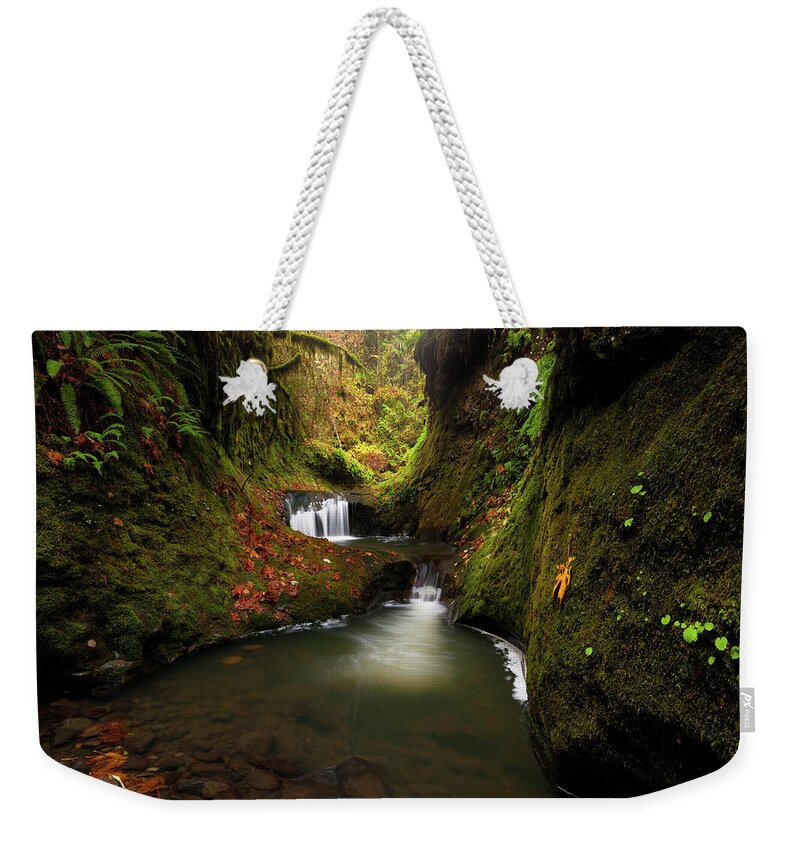 Landscape Weekender Tote Bag featuring the photograph Tire Creek Canyon by Andrew Kumler