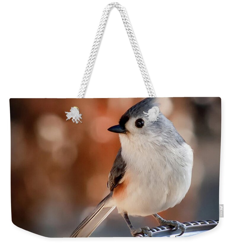 Titmouse Weekender Tote Bag featuring the photograph Titmouse by James Barber