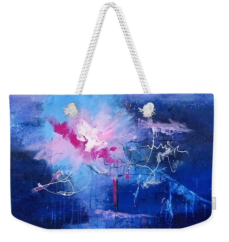 Galaxy Weekender Tote Bag featuring the painting To Light The Way by Barbara O'Toole