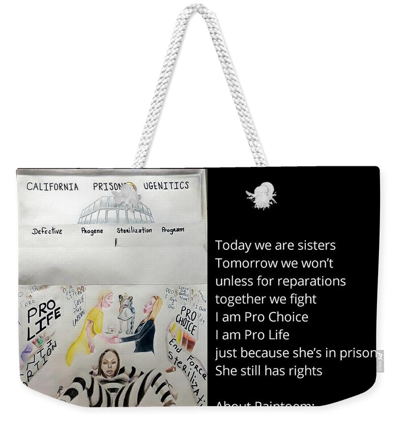 Black Art Weekender Tote Bag featuring the digital art Today We Are Sisters Paintoem by Donald C-Note Hooker
