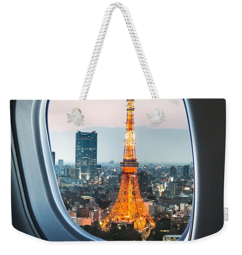 Tokyo Tower Weekender Tote Bag featuring the photograph Tokyo Skyline With The Tokyo Tower by Franckreporter