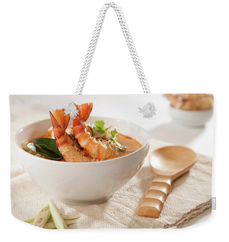 Prawn Weekender Tote Bag featuring the photograph Tom Yum Kung Soup by Shutterworx
