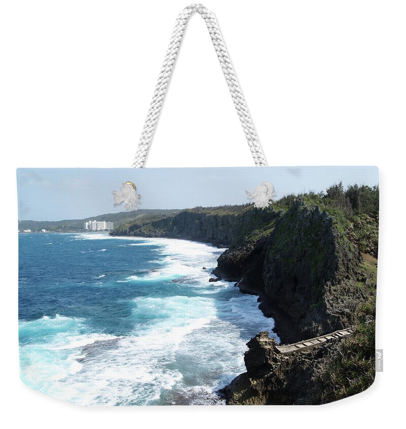 Diving Spot Weekender Tote Bag featuring the photograph Too rough for diving by Eric Hafner