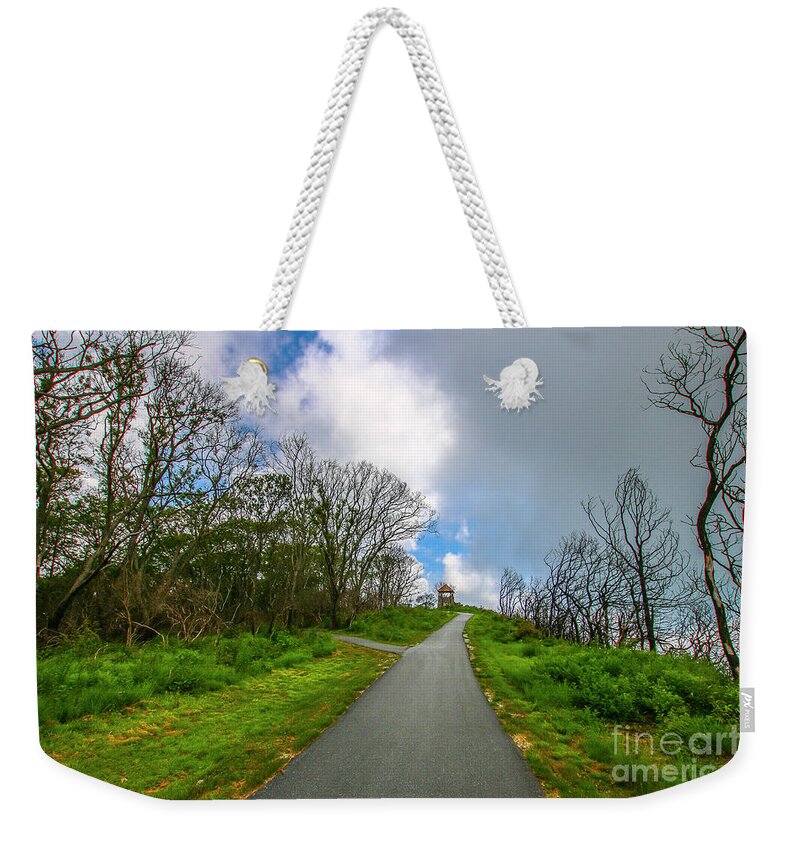 Hike Weekender Tote Bag featuring the photograph Tower Walkway by Tom Claud