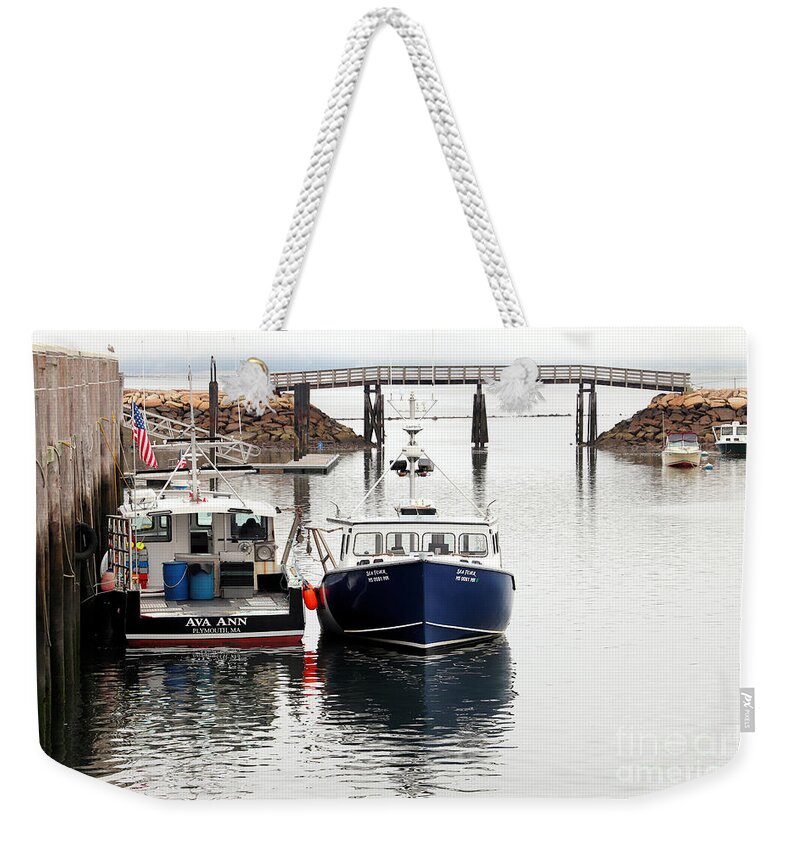 Town Pier Weekender Tote Bag featuring the photograph Town pier in August by Janice Drew