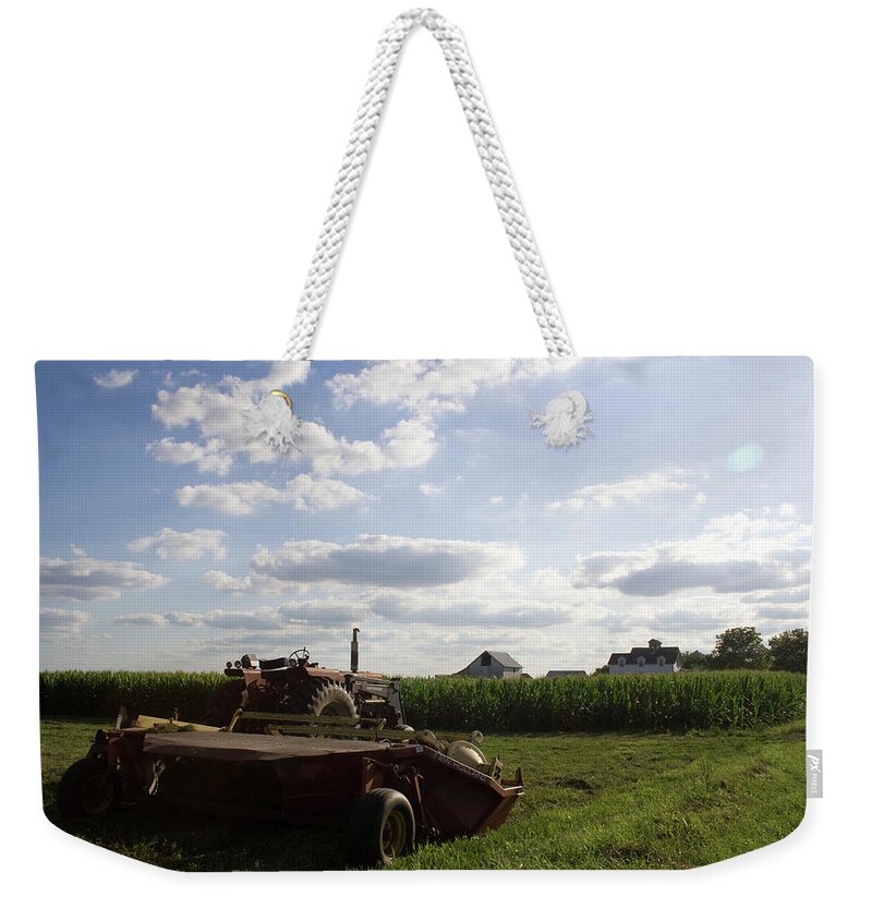 Tractor Stop Weekender Tote Bag featuring the photograph Tractor Stop by Dylan Punke
