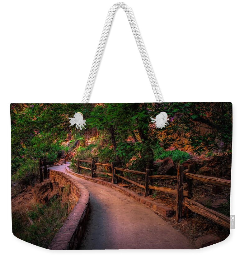 Trails Weekender Tote Bag featuring the photograph Trail Into The Narrows by Kevin Lane