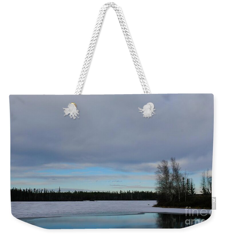 Arctic Weekender Tote Bag featuring the photograph Tranquil Arctic River by Suzanne Lorenz