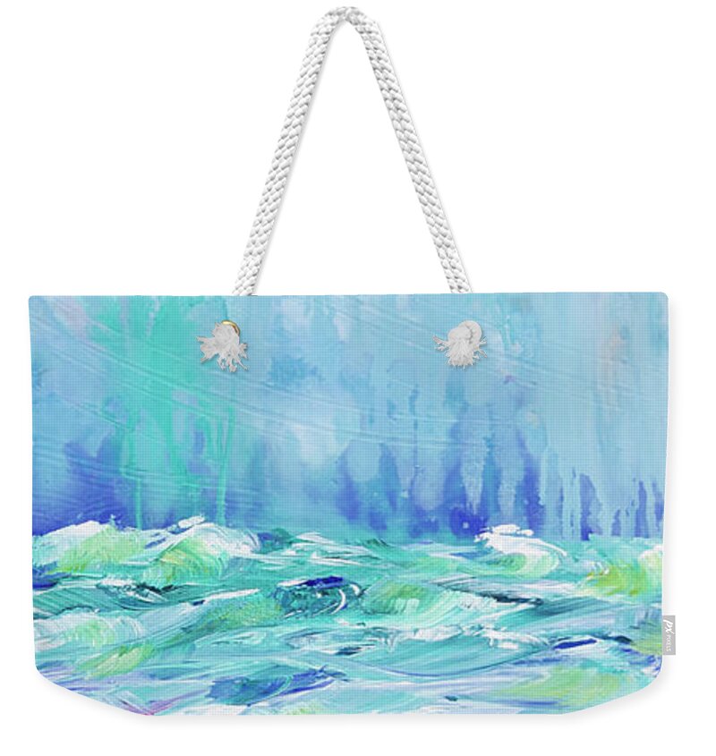 Abstract Weekender Tote Bag featuring the painting Tranquility 1 by Jyotika Shroff