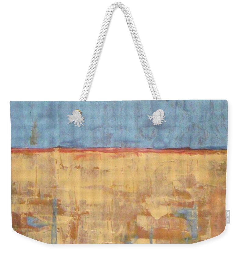 Landscape Weekender Tote Bag featuring the painting Tranquility of Wheat Field by Vesna Antic