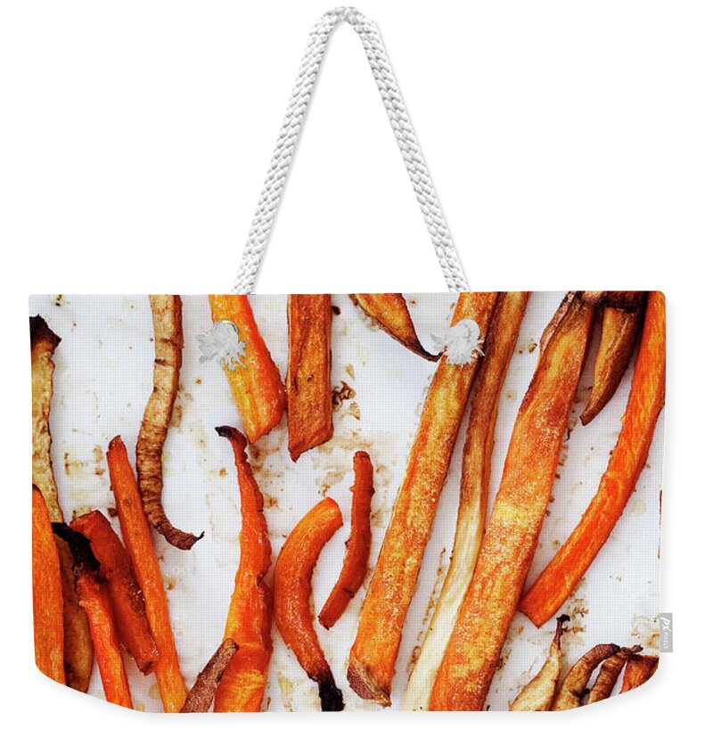 Heat Weekender Tote Bag featuring the photograph Tray Of Roasted Vegetables by Line Klein