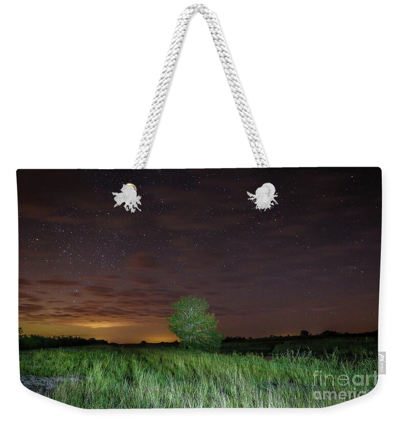 Stars Weekender Tote Bag featuring the photograph Tree and Starry Night by Tom Claud