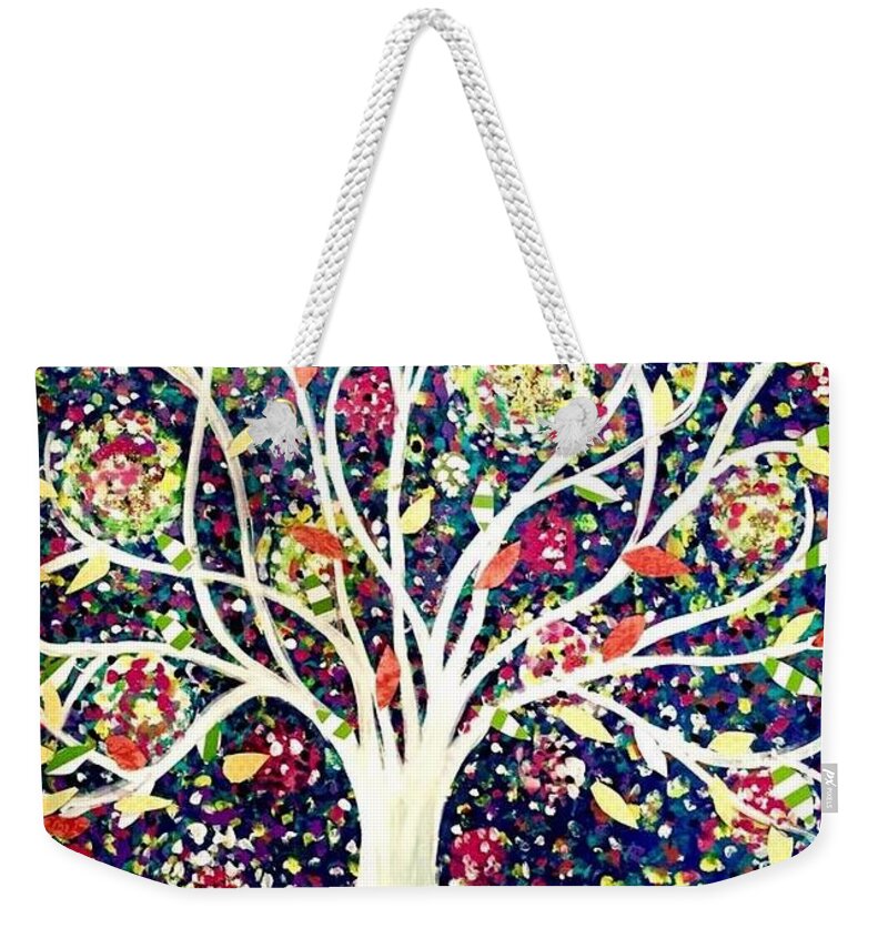 Tree Of Life Weekender Tote Bag featuring the painting Tree of Life by Jacqui Hawk