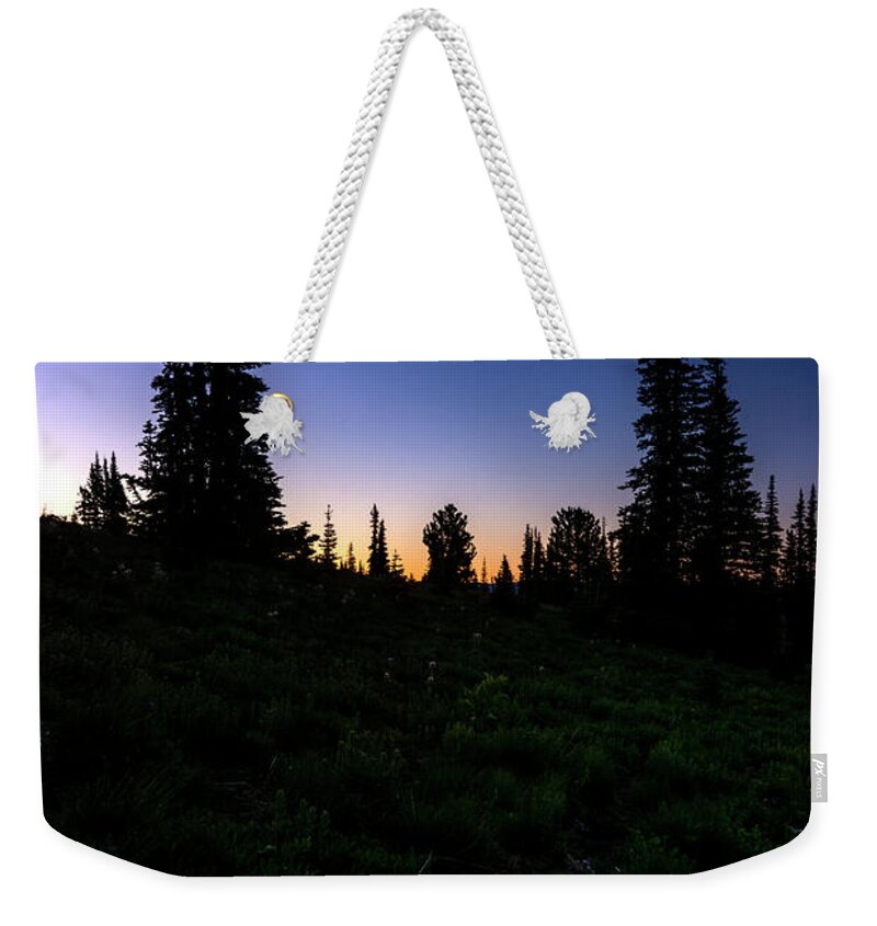Tree Weekender Tote Bag featuring the photograph Tree Silhouette Sunrise 2 by Pelo Blanco Photo