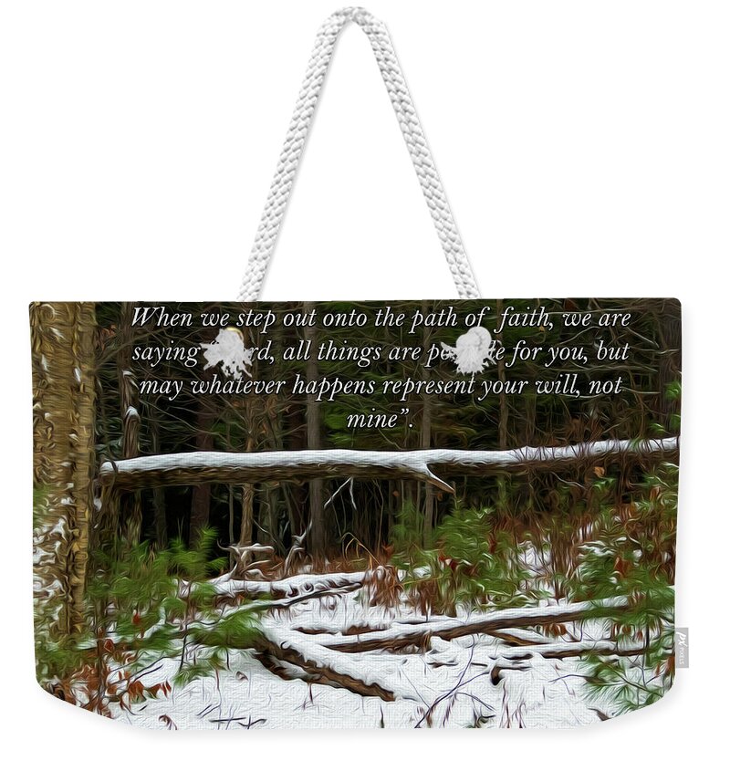Forest Weekender Tote Bag featuring the digital art Trees in the Forest Painting by Sandra J's