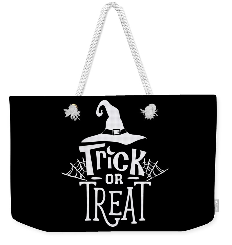 Halloween Weekender Tote Bag featuring the digital art Trick or Treat Halloween Witch Hat by Matthias Hauser