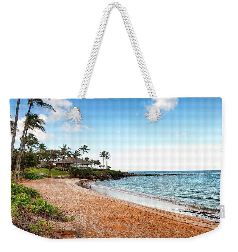 Water's Edge Weekender Tote Bag featuring the photograph Tropical Beach Paradise by Rontech2000