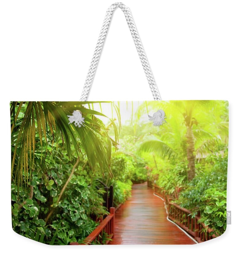 Pedestrian Weekender Tote Bag featuring the photograph Tropical Garden by Vladgans