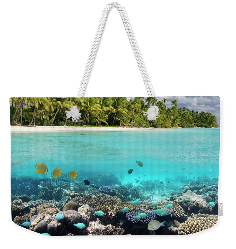 Underwater Weekender Tote Bag featuring the photograph Tropical Paradise - The Maldives by Steve Allen