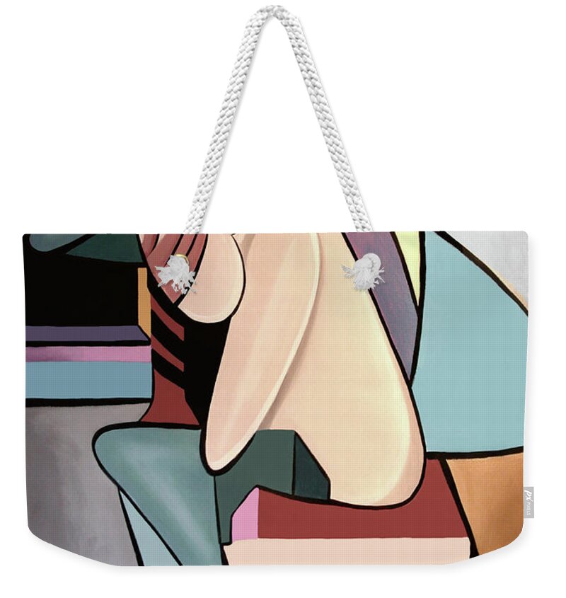 Cubism Weekender Tote Bag featuring the painting True Confessions by Anthony Falbo