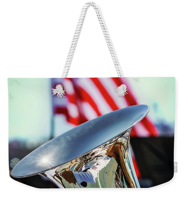Acoustic Weekender Tote Bag featuring the photograph Tuba by Bill Chizek