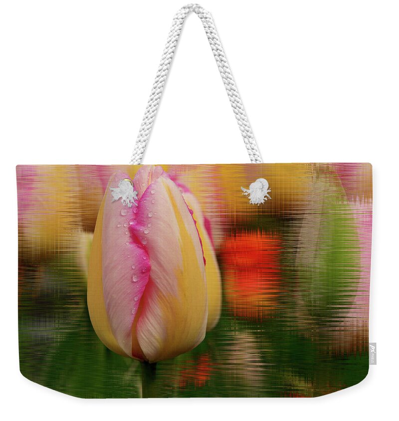 Jean Noren Weekender Tote Bag featuring the photograph Tulip Distraction by Jean Noren