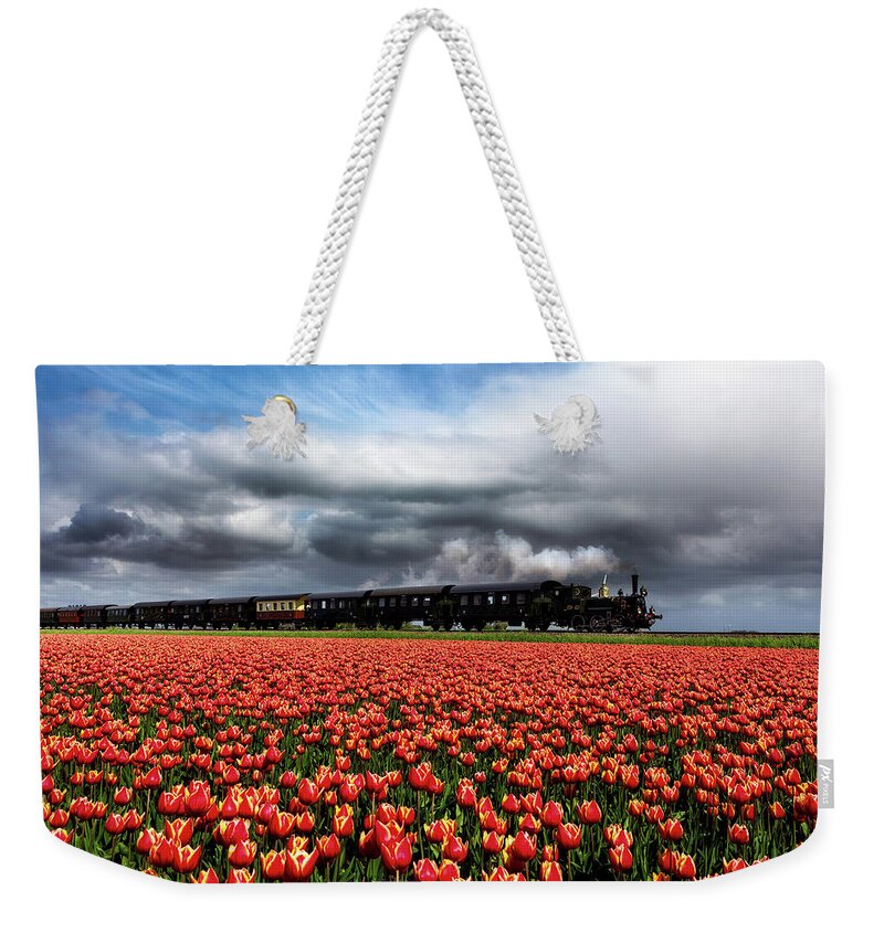 Steamtrain Weekender Tote Bag featuring the photograph Tulip express by Jorge Maia