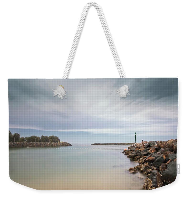 Tuncurry Rock Pool Weekender Tote Bag featuring the digital art Tuncurry rock pool 372 by Kevin Chippindall