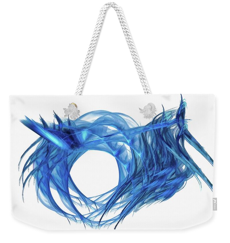 White Weekender Tote Bag featuring the digital art Tunnel Vision Dark Blue by Don Northup