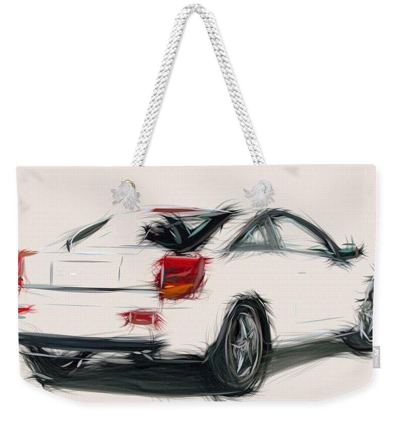 Tvr Weekender Tote Bag featuring the digital art TVR Cerbera Draw by CarsToon Concept