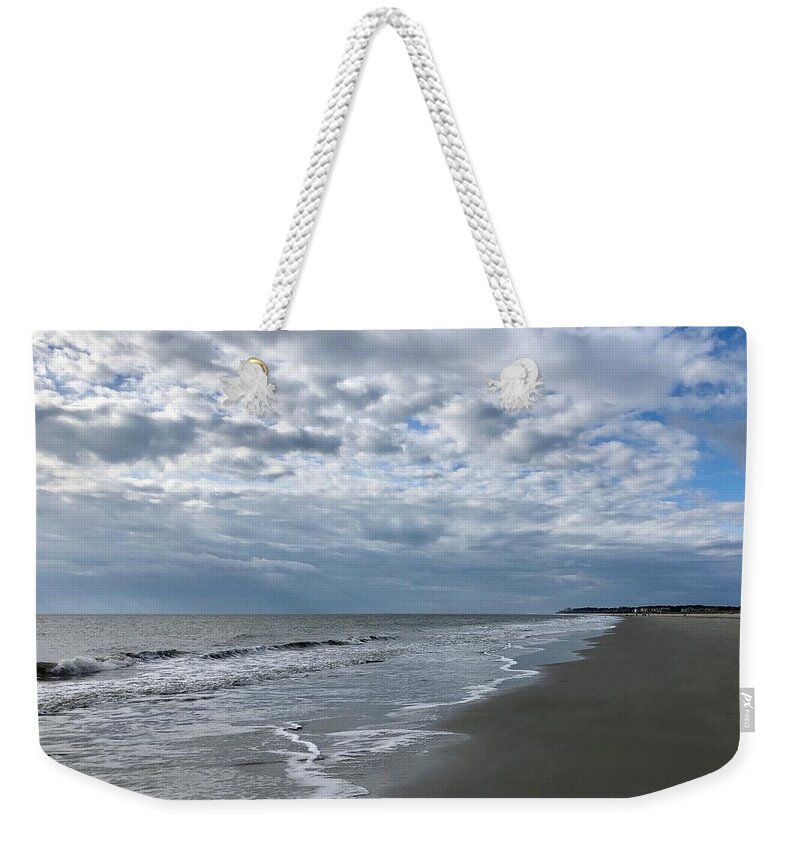 Sandy Weekender Tote Bag featuring the photograph Twelve Miles of Sandy Beaches by Dennis Schmidt