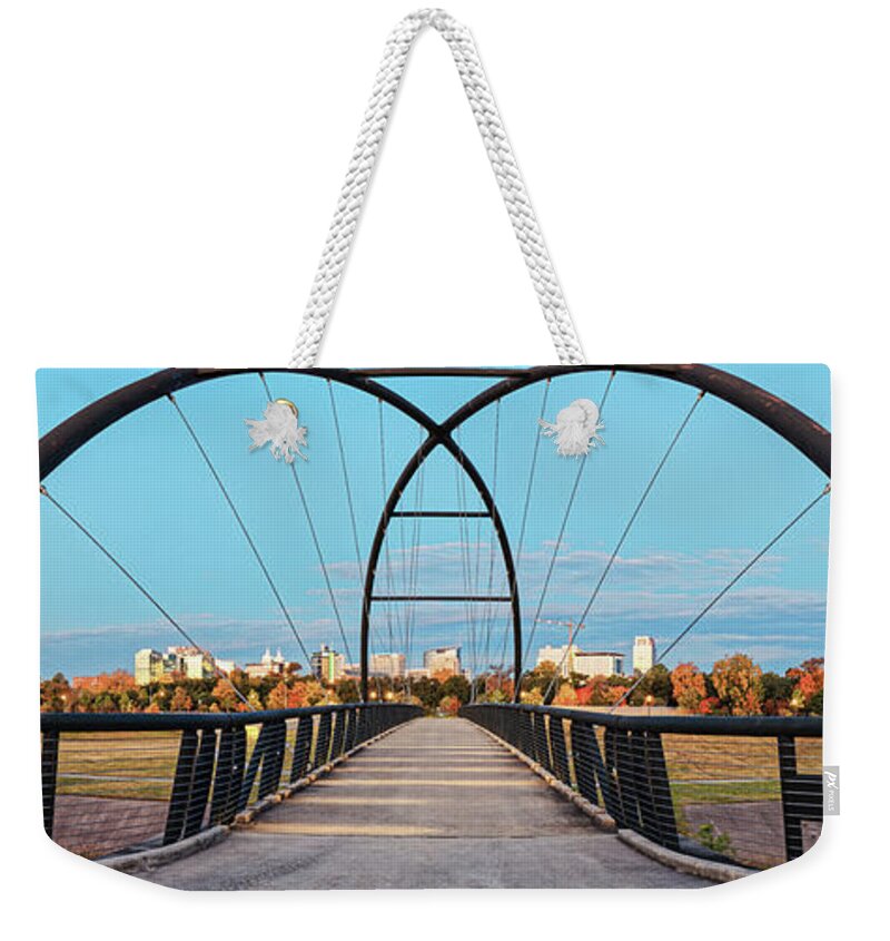 City Weekender Tote Bag featuring the photograph Twilight Panorama of Bill Coats Bridge Over Brays Bayou - City of Houston Texas Medical Center by Silvio Ligutti