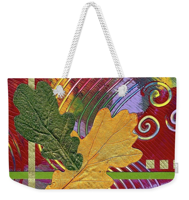 Home Decor Weekender Tote Bag featuring the mixed media Two Oaks by Koka Filipovic