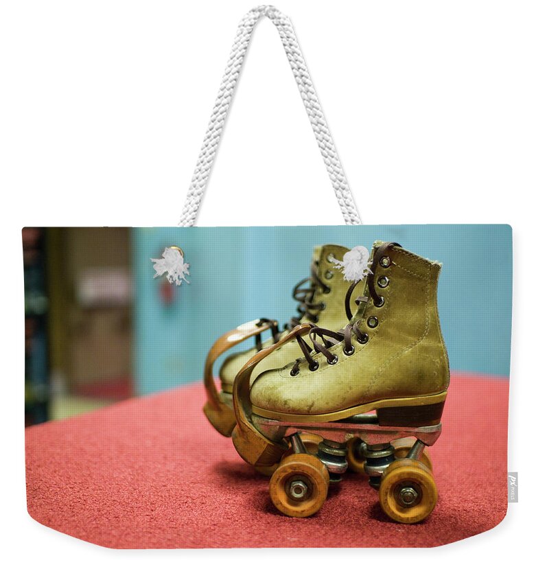 Roller Skating Weekender Tote Bag featuring the photograph Typical 70s Footwear by Michael Fiddleman, Fiddography.com