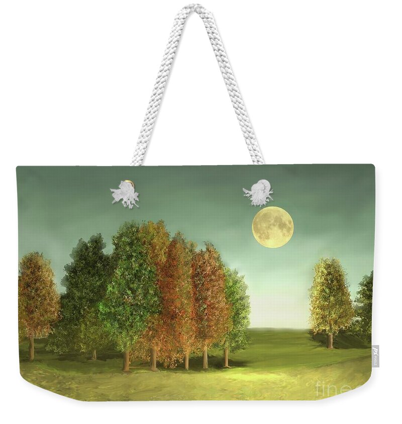 Scene Weekender Tote Bag featuring the painting Under The Moon by Ana Borras